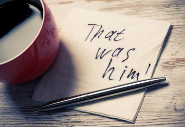 Peçeteye yazılan mesaj