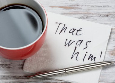 Peçeteye yazılan mesaj