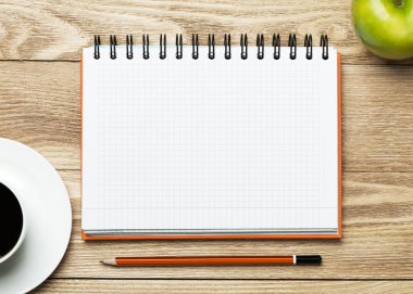 kahve ile boş not defteri