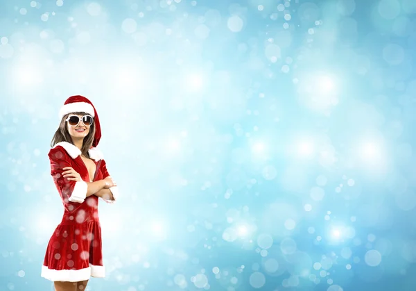 Woman in santa clothe — Stock Photo, Image