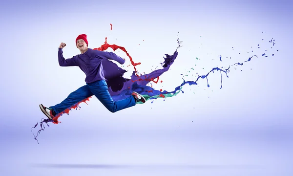 Dançarino masculino no salto — Fotografia de Stock