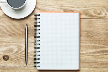 fincan kahve ve kalem ile boş 