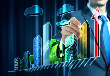 Mimari tasarımcısı fikirler çizer