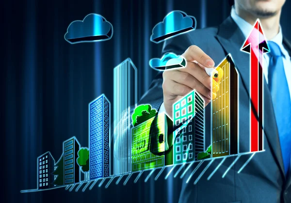 Mimari tasarımcısı fikirler çizer