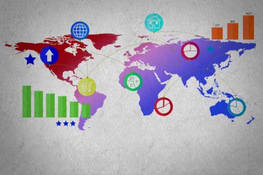  Dünya Haritası üzerinde duvar