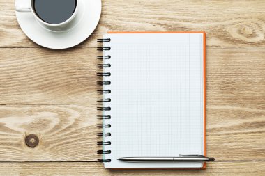 fincan kahve ve kalem ile boş 