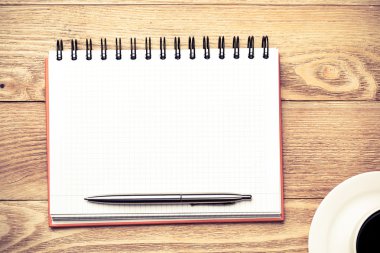 fincan kahve ve kalem ile boş 