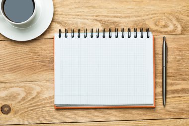 fincan kahve ve kalem ile boş 