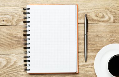 fincan kahve ve kalem ile boş 