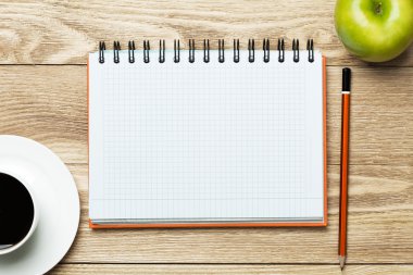 Kağıt kahve, apple ve kalem ile