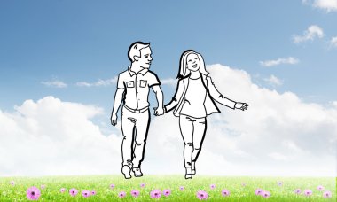 Elle çizilmiş mutlu aile 