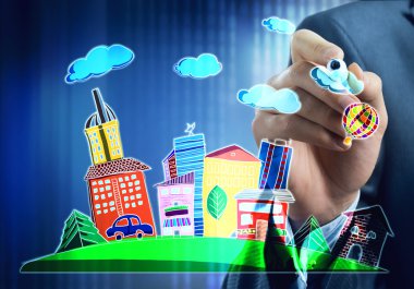 adam marker bina ile çizim