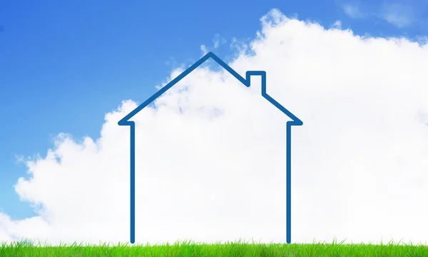 Hausfigur als Immobilien-Symbol — Stockfoto