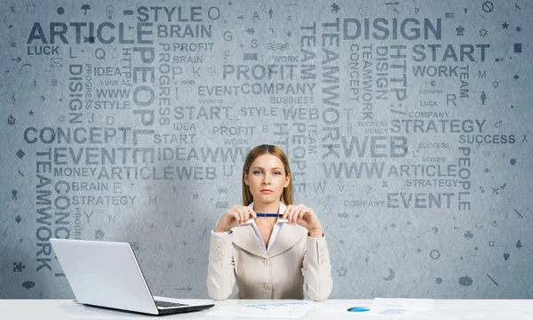 Elegant businesswoman at workplace — Stock Photo, Image