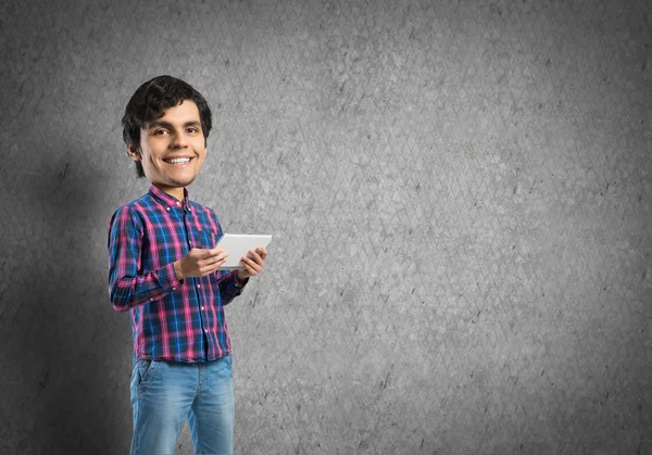 Divertido estudiante cabeza grande — Foto de Stock