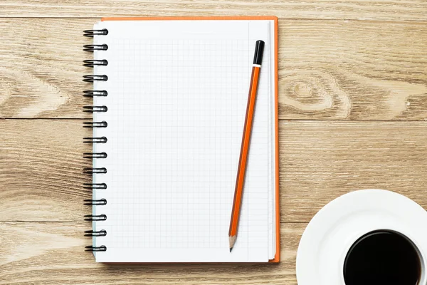 White blank with  coffee and pencil — Stock Photo, Image