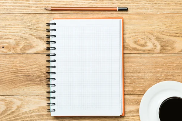 White blank with  coffee and pencil — Stock Photo, Image