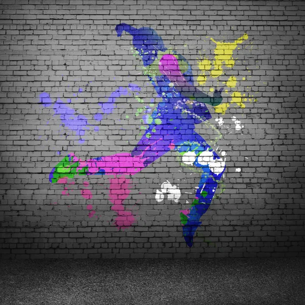 Sziluettje színes táncos — Stock Fotó