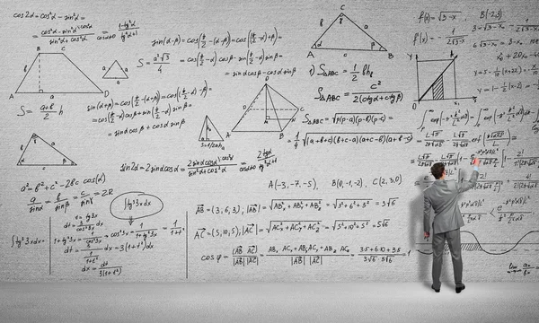 Man drawing formulas — Stock Photo, Image