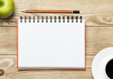 Kağıt kahve, apple ve kalem ile