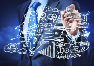  işadamı çizim strateji planı 