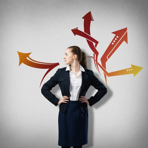 Businesswoman thinking something over — Stock Photo, Image