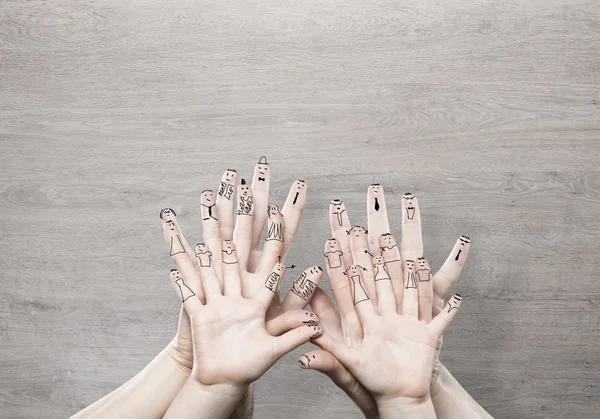 Családi kezek, arcok — Stock Fotó