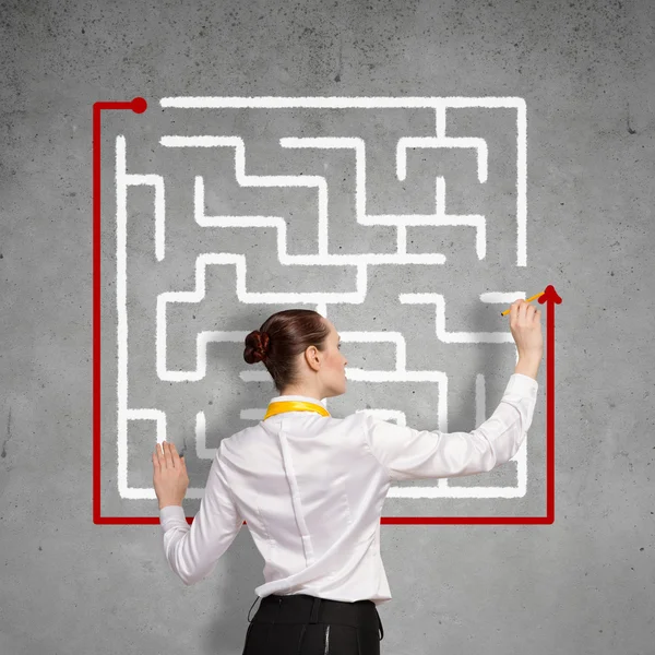 duvarda işkadını çizim labirent