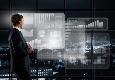 Modern teknolojileri kullanarak iş adamı