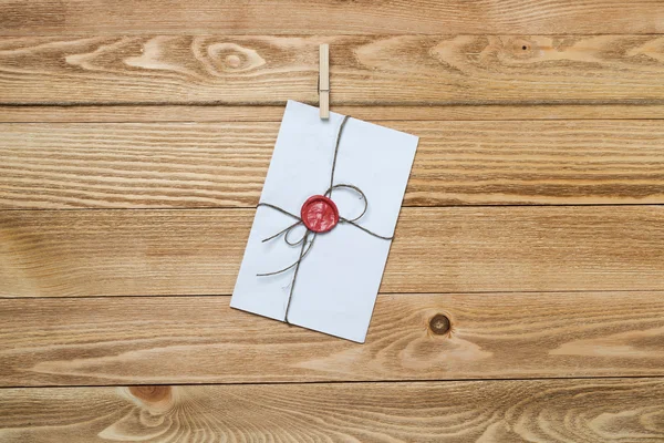 Mail envelope on rope — Stock Photo, Image