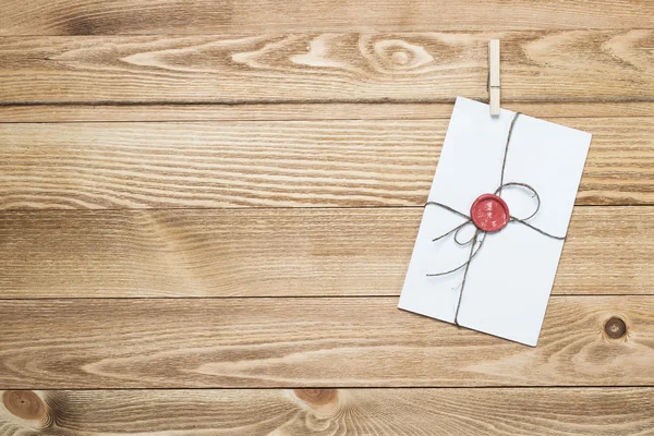 Mail envelope on rope — Stock Photo, Image