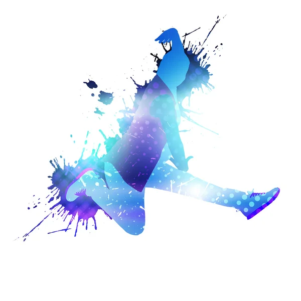 Dancer silhouette in jump — Stock Photo, Image