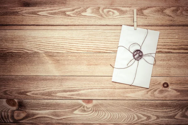 Mail envelope on rope — Stock Photo, Image