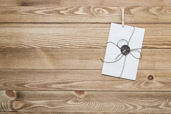 Mail envelope on rope — Stock Photo, Image