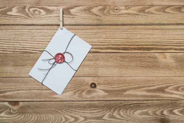 Mail envelope on rope — Stock Photo, Image