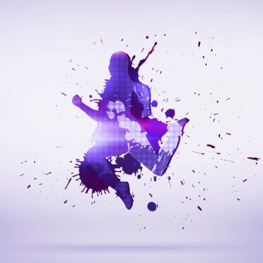 Dansçı siluet olarak atlama