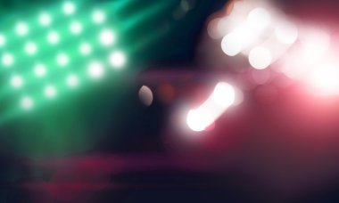 Arka plan görüntüsü ile sahne ışıkları