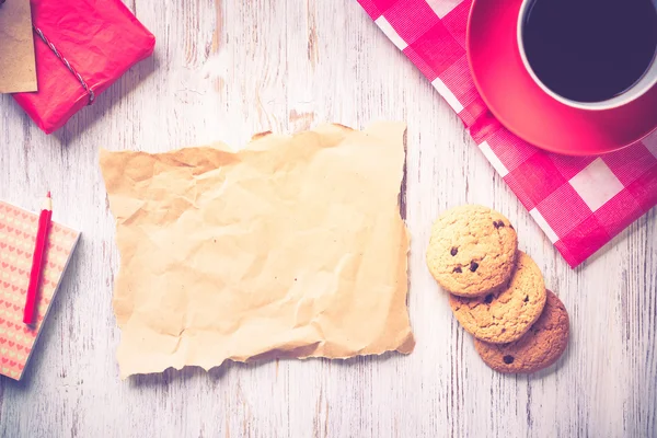 Coffee break with cookies — Stock Photo, Image