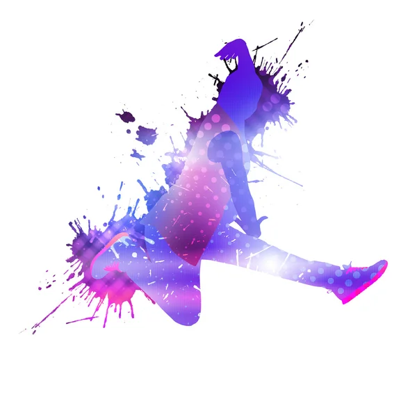 Danzatrice silhouette in salto — Foto Stock