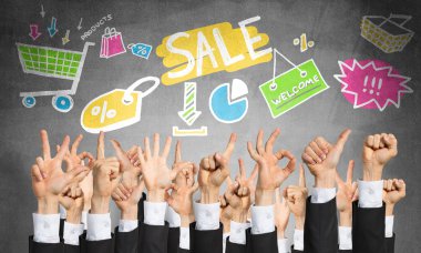 Bir dizi el hareketi.