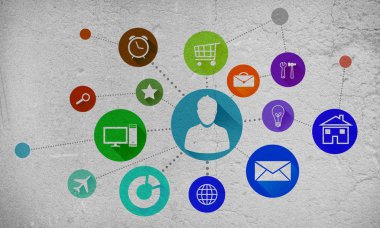 uygulama simgeleri duvar arka plan üzerinde