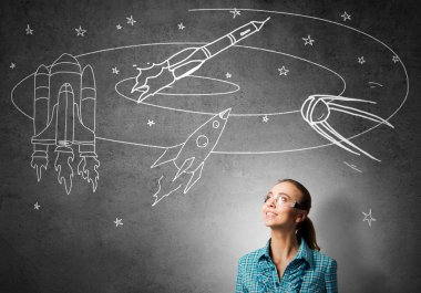 uzay keşfetmek için rüya kız