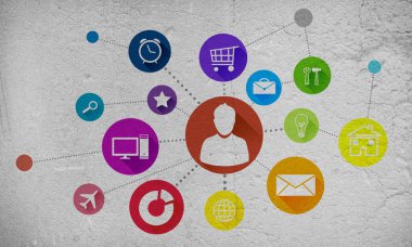 uygulama simgeleri duvar arka plan üzerinde