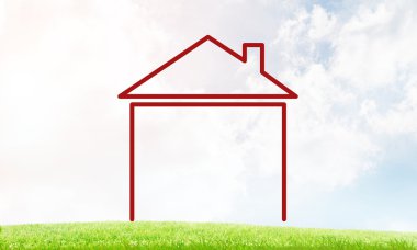 Gökyüzündeki ev manzarası