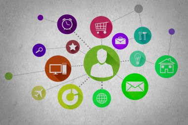 uygulama simgeleri duvar arka plan üzerinde