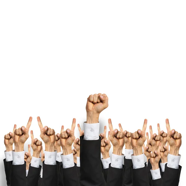 Mãos de empresários mostrando gestos — Fotografia de Stock
