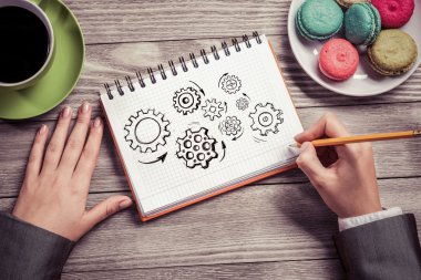 Not Defteri'nde çizim işkadını