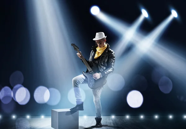 Rock star on stage — Stock Photo, Image