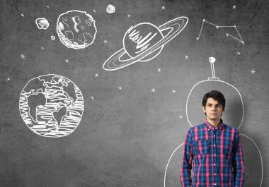 Astronot olmak için rüya adam 