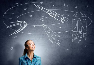 uzay keşfetmek için rüya kız